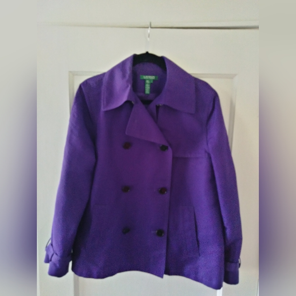Lauren Ralph Lauren Purple Raincoat – Elegant Utility with Signature Details